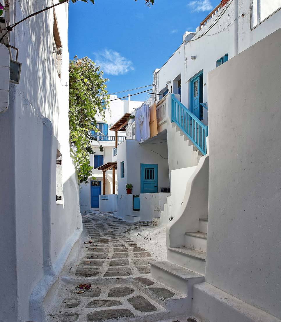 Calle en Mykonos