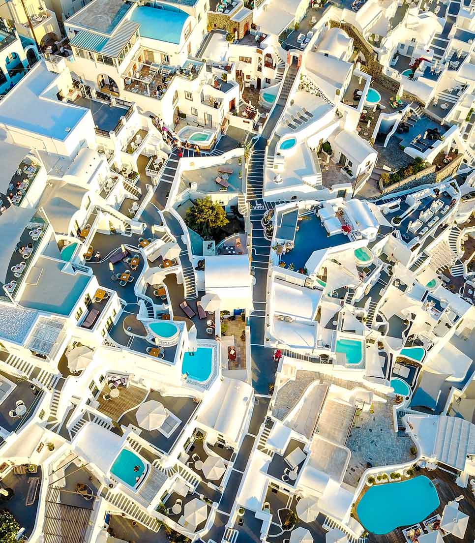 Vista aérea - Santorini